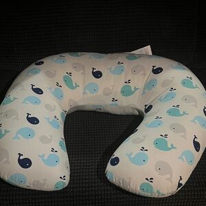Whale Print Nursing Pillow - Blue & Teal